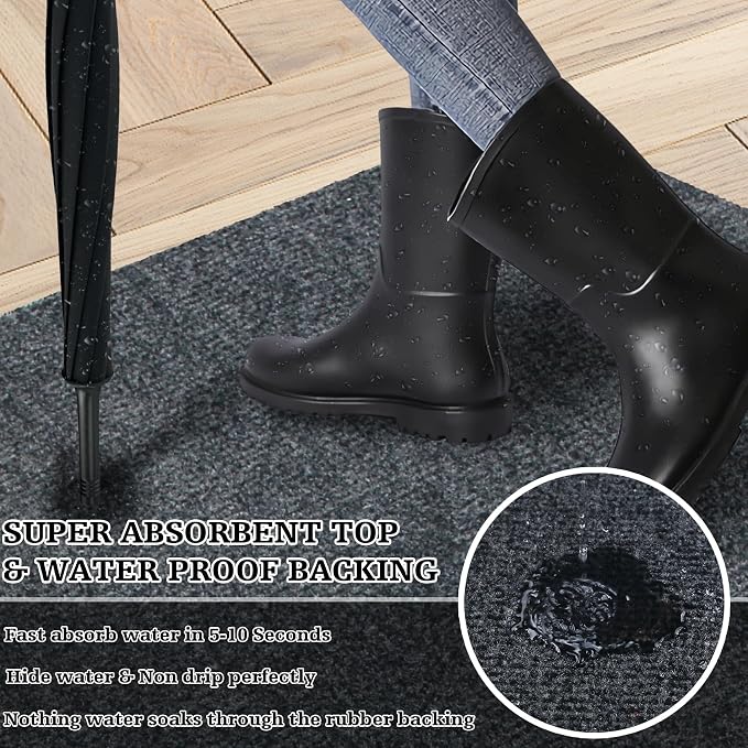 Doormats, Thin Indoor Door Mat 36''x 24'', Low Profile Non Slip Outdoor Doormats - Image 3