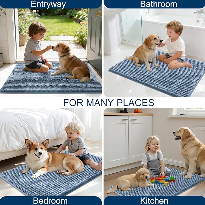 OLANLY Dog Door Mat for Muddy Paws 30x20, Ultra Absorbent Chenille Mud Doormat - Image 8