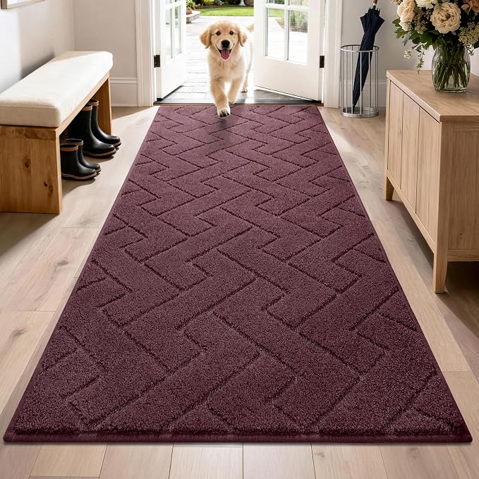 PURRUGS Dirt Trapping Door Mat 32" x 70", Non-Slip Machine Washable Entry Rug by PURRUGS