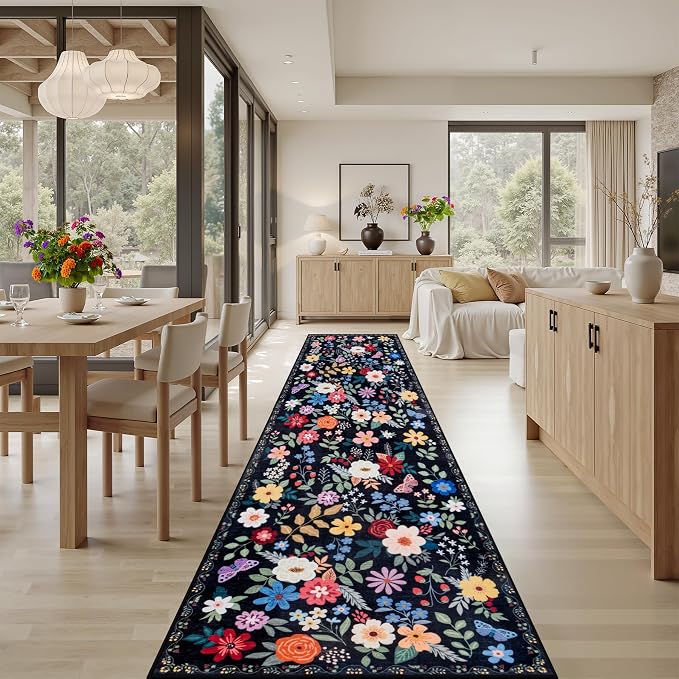 Runner Rug for Entryway: 2.6x14 Kitchen Rugs Non Slip Washable Ultra-Thin Soft - Image 4
