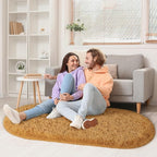 LOCHAS Bedroom Rug 2.6' x 5.3', Khaki Fluffy Shaggy Area Rug - Image 3