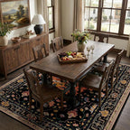 RELEANY Area Rugs 6'x9' Washable Non-Slip, Floral Vintage Distress Medallion - Image 3