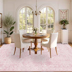 Rugxara Pink Rug for Living Room Bedroom, 5x7 Area Rugs Washable Vintage Floral - Image 4