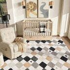 jinchan Macy 6x9 Kids Area Rug for Classroom Black and White Modern Nursery Rug - Image 9