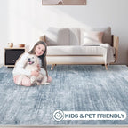 Area Rugs 10x14 Living Room: Washable Rug Modern Abstract Large Rugs Soft Non - Image 5