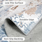DCX Abstract Area Rug 6x9, Washable Blue Modern Rug - Image 8