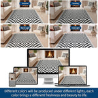 GarveeHome 8x10 Washable Rug Bedroom Rug Mdoern Checkered Non-Slip Throw - Image 7