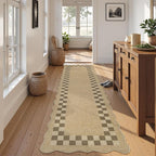 LIVEBOX Scalloped Easy Jute Checkered Runner Rug - Image 3