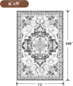 Rugflix 6x9 Area Rug for Living Room, Machine Washable Area Rugs - Image 2
