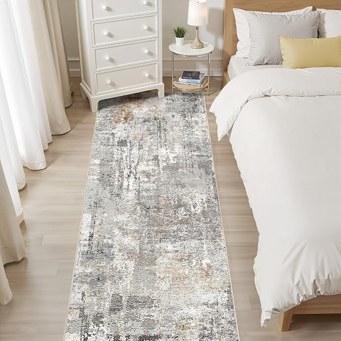 Runner Rug Kitchen Washable Rugs: 3x10 Non-Slip Abstract Soft Modern Stain - Image 6