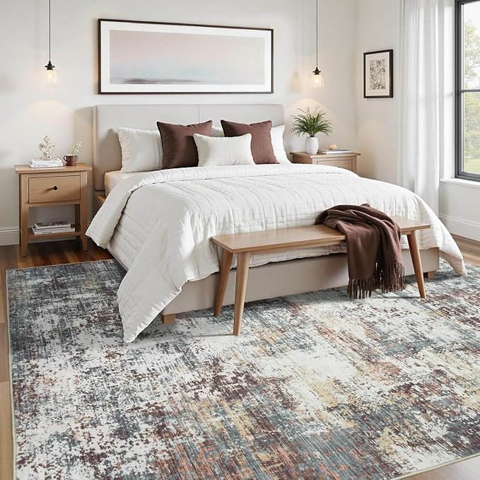 8x10 Area Rugs for Living Room, Abstract Modern Washable Rug, Indoor Soft - Image 8