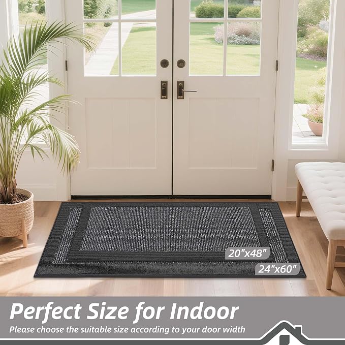 BEQHAUSE Indoor Door Mat 24" x 60", Dirt Trapper Door Mats Non-Slip Entryway - Image 2