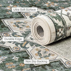 3x5 Area Rugs Living Room Rug: Washable Vintage Boho Medallion Rug No Slip - Image 7