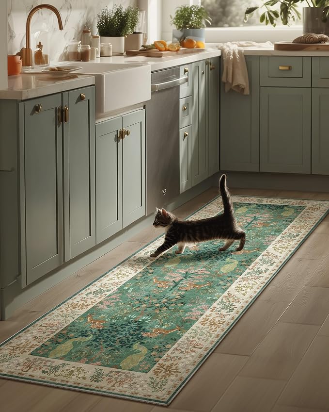 Runner Rug Washable Kitchen Runner: 2'x 6' Hallway Runner Rugs Stain Resistant by palohom