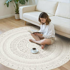 cotiled 6x6 Round Area Rugs Living Room Rug: Washable Boho Rugs - Image 5