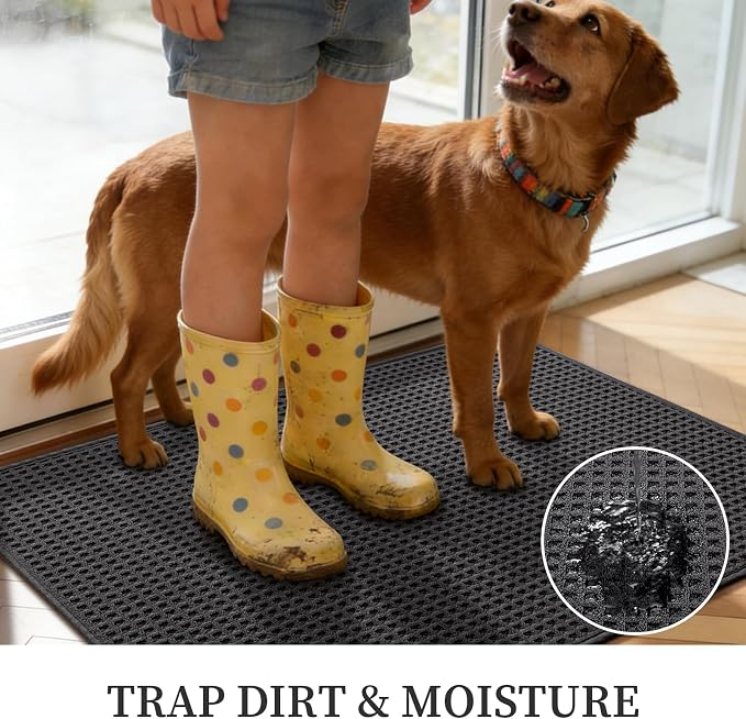 YIHOUSE Indoor Door Mat 20" x 32", Non-Slip Washable Entryway Mat, Dirt Trapper - Image 3