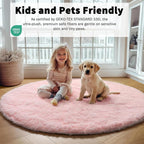 ONASAR Light Pink Round Area Rugs 5ft - Image 4