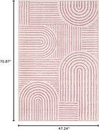 Lahome Abstract Washable Rugs, 4x6 Pink Rug - Image 2