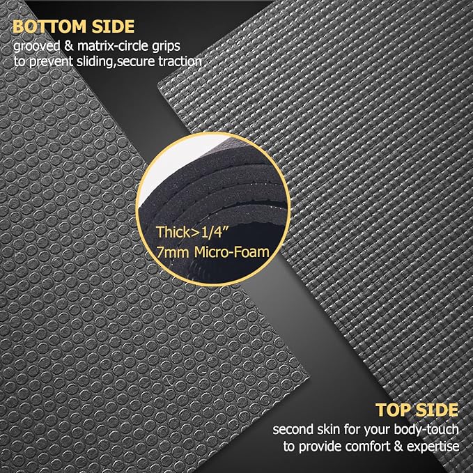 GXMMAT Large Yoga Mat 12'x6'/10'x6'/6'x8', Extra Thick Workout Mats - Image 3