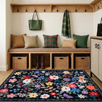 Area Rug Living Room Rugs: Floral 3x5 Washable Rug Vintage Soft Boho Non-Slip - Image 5