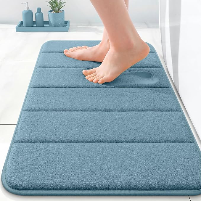 OLANLY Memory Foam Bath Mat 24x16, Super Soft Absorbent Bathroom Rugs, Quick Dry by OLANLY