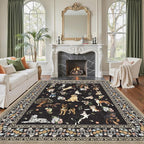 Washable Area Rug 8x10 Black, Large Soft Dog Rugs - Image 3