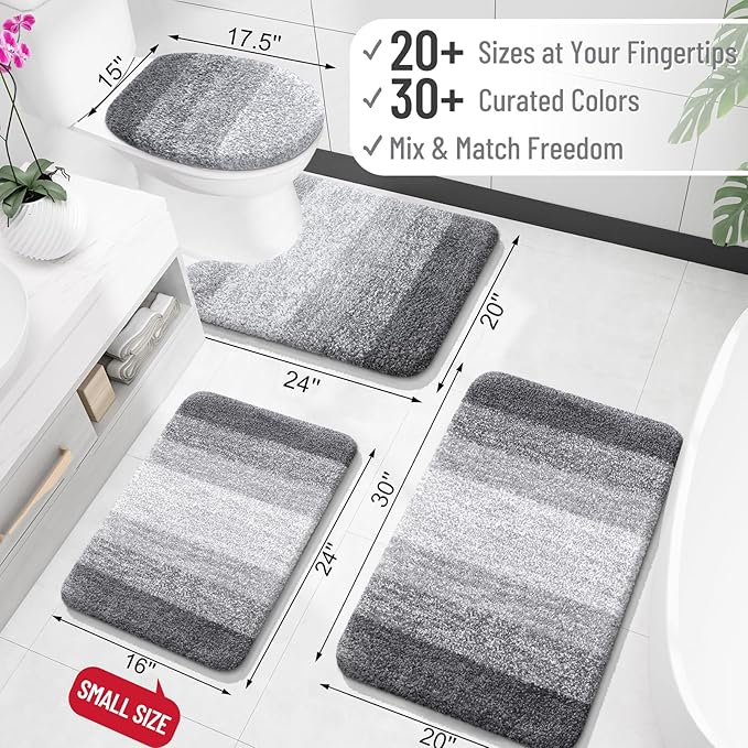 OLANLY Bathroom Runner Rugs Mat 47x24, Extra Soft Absorbent Microfiber Bath Rugs - Image 2