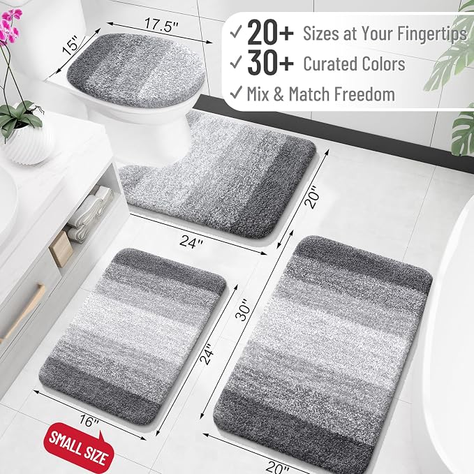 OLANLY Bathroom Rugs Mat 36x24, Extra Soft Absorbent Microfiber Bath Rugs - Image 2