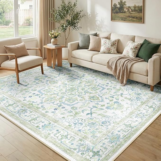 CAPALOCA Machine Washable Rugs Nursery Rug 4x6 Cute Girl Non Slip Low Pile - Image 2