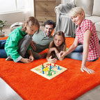 Orange Shag Area Rugs for Bedroom Living Room, 5X8 Ultra Soft Fluffy Area Rugs - Image 2