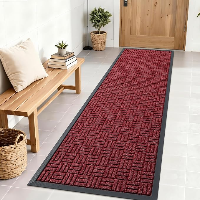 OLANLY Front Door Mat Outside Entrance 71x23, Heavy Duty Sturdy Natural Rubber by OLANLY