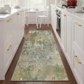 Green Rug Runners for Hallways Kitchen 2.6x8 Non Slip Washable Entryway Runner by Acapet