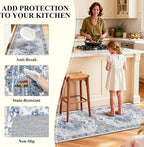 Ileading Boho Kitchen Rugs Set of 3 Washable Kitchen Mats - Image 3