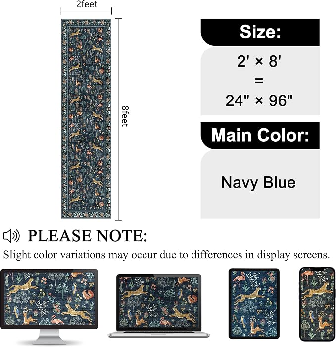 DUKINO Runner Rug, 2x8 Washable Kitchen Rugs - Image 2