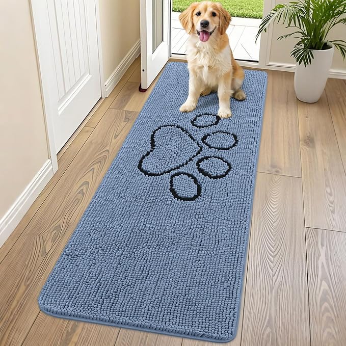Smiry Dog Door Mat for Muddy Paws, Absorbent Dirt Trapper Non Slip Quick Dry by Smiry