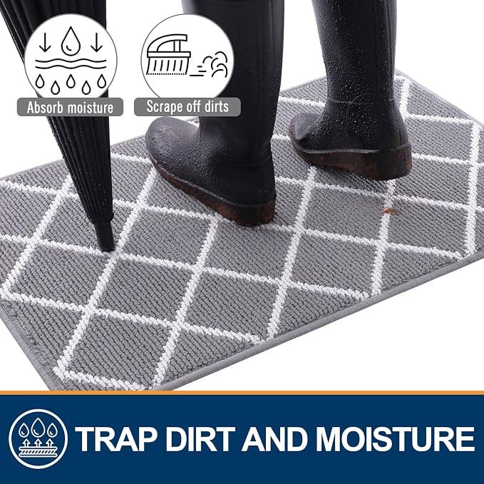 Finchitty Indoor Door Mat, Dirt Resistant and Absorbent, Low-Profile, Washable - Image 2