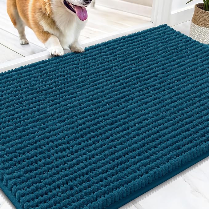 OLANLY Dog Door Mat for Muddy Paws 30x20, Ultra Absorbent Chenille Mud Doormat by OLANLY