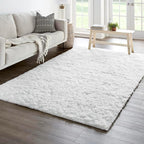 Ophanie 5x8 White Rugs for Living Room, Fluffy Fuzzy Plush Soft Carpets - Image 5