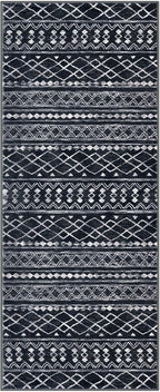 KUTA Moroccan Washable Hallway Runner Rug, 2x6 Non-Slip Vintage Black Boho Rugs - Image 8