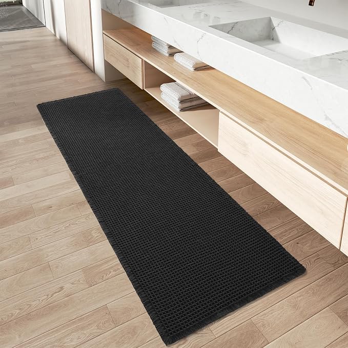 AMOAMI Upgraded Waffle Runner Rug, Super Absorbent Non Slip Bath Mats by AMOAMI