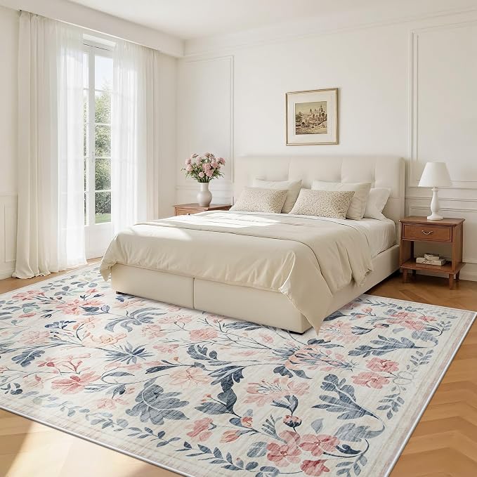 5x7 Area Rugs Washable Rug: Boho Living Room Rug Soft Non-Slip Low Pile Carpet - Image 2