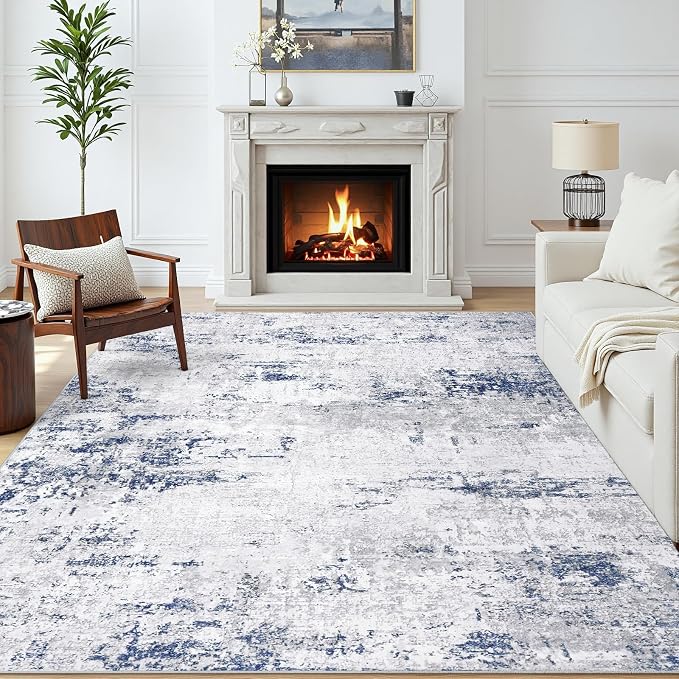Area Rugs 5x7 Living Room: Large Modern Abstract Washable Rug Soft Anti-Skid - Image 2