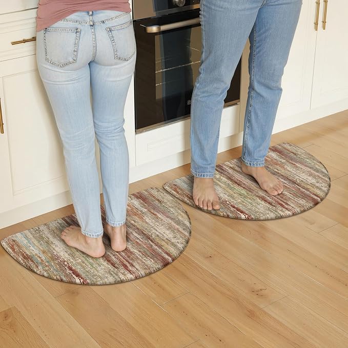 KIMODE Kitchen Mats Cushioned Anti Fatigue, Half Moon Abstract Kitchen Rugs - Image 9