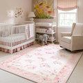 LIVEBOX 5x7 Soft Nursery Rug for Baby Girl, Light Pink Rug Non-Slip Faux Wool by LIVEBOX