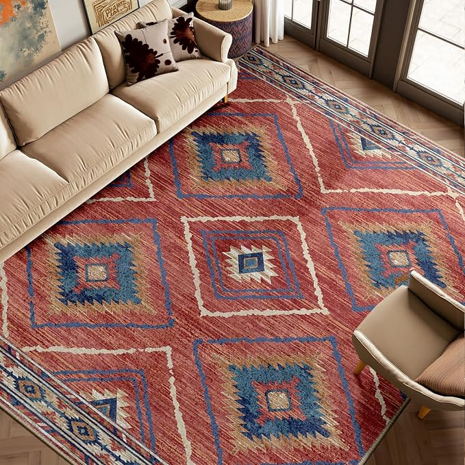 BESTSWEETIE Area Rug 7x9Rug Machine Washable Non-Slip Low Pile Print Pattern - Image 7
