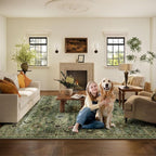 Washable Area Rugs for Living Room: 9x12 Rug Boho Vintage Rugs Stain Resistant - Image 6
