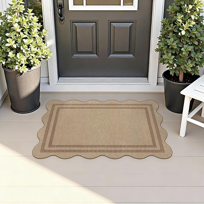 Easy Jute Outdoor Mats for Front Door, 2x3 Small Washable Kitchen Rugs - Image 3