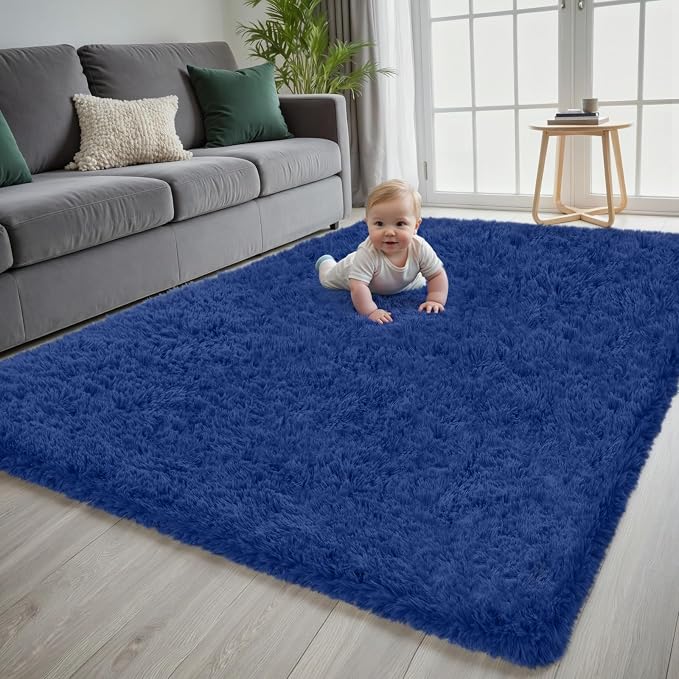 5x7 Area Rug for Living Room, Ultra Soft Fluffy Shag Rugs for Bedroom, Non-Slip - Image 2