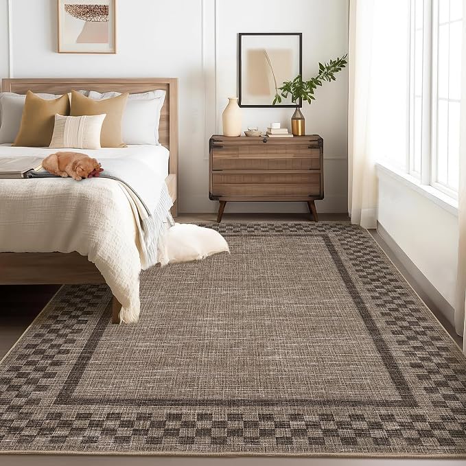 Small Bedroom Area Rug 3x5 Checkered Area Rug - Image 7
