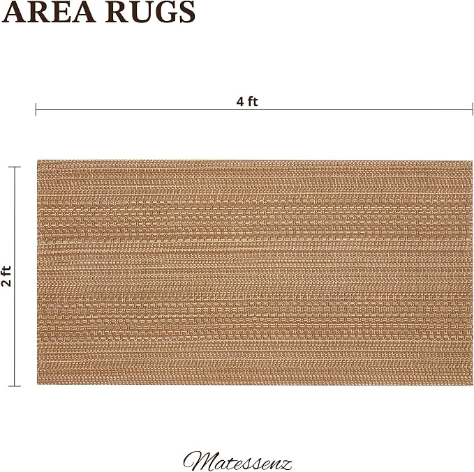 MatEssenz 2x4 Washable Rug, Textured Natural Woven Low-Profile Small Runner - Image 2